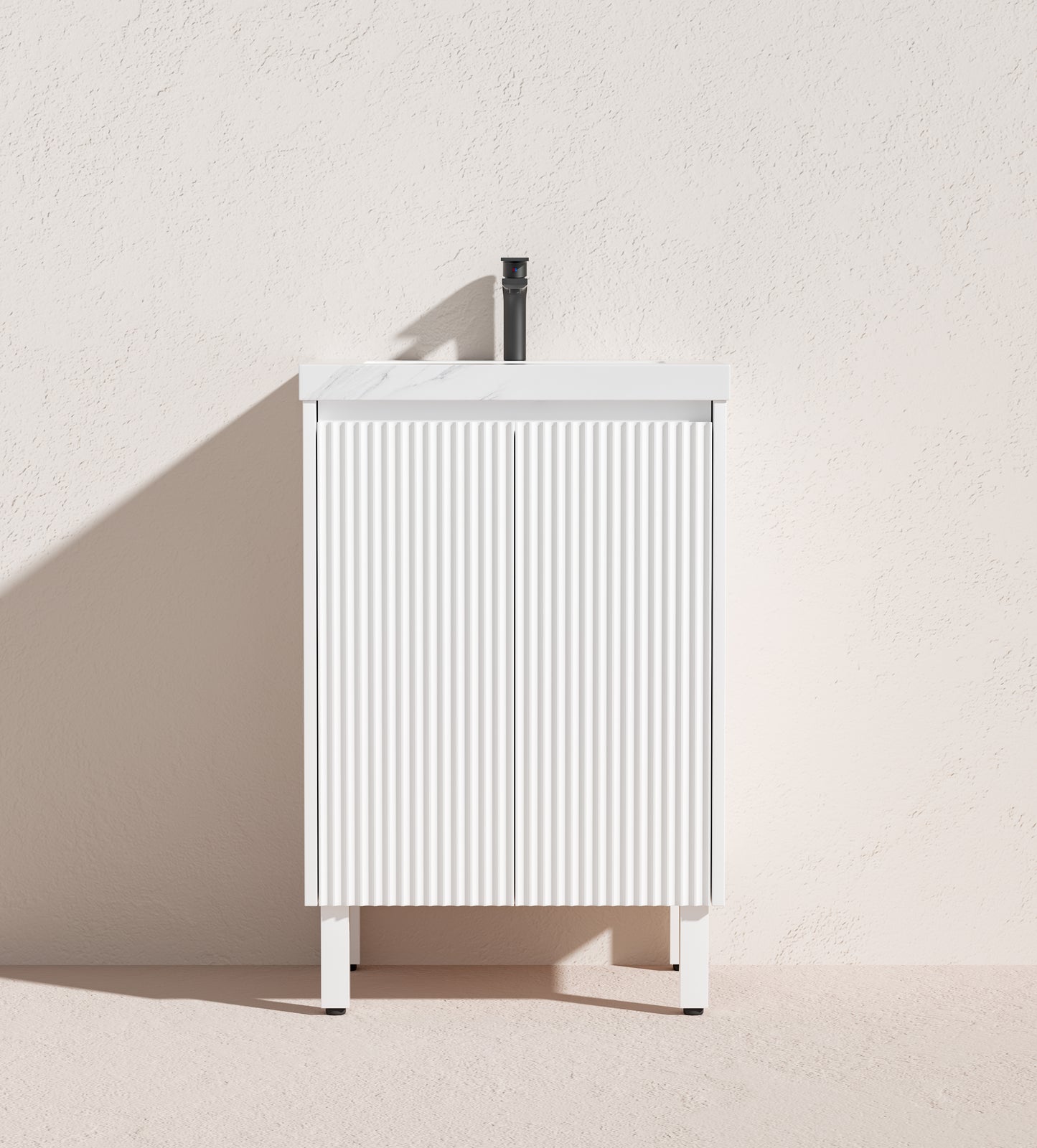 Crete Modern Free Standing Vanity Matte White