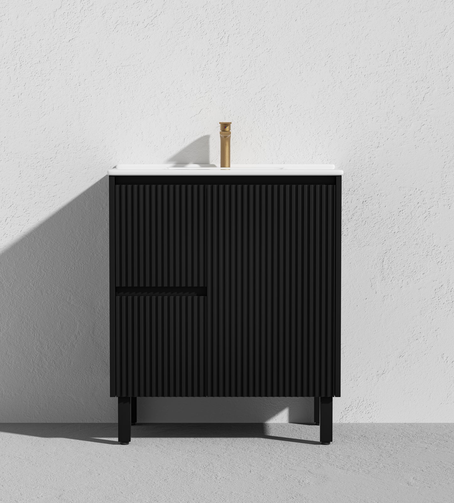 Crete Modern Free Standing Vanity Matte Black