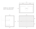 Cabarita Morden Wall Hung PVC Cabinet Matte White