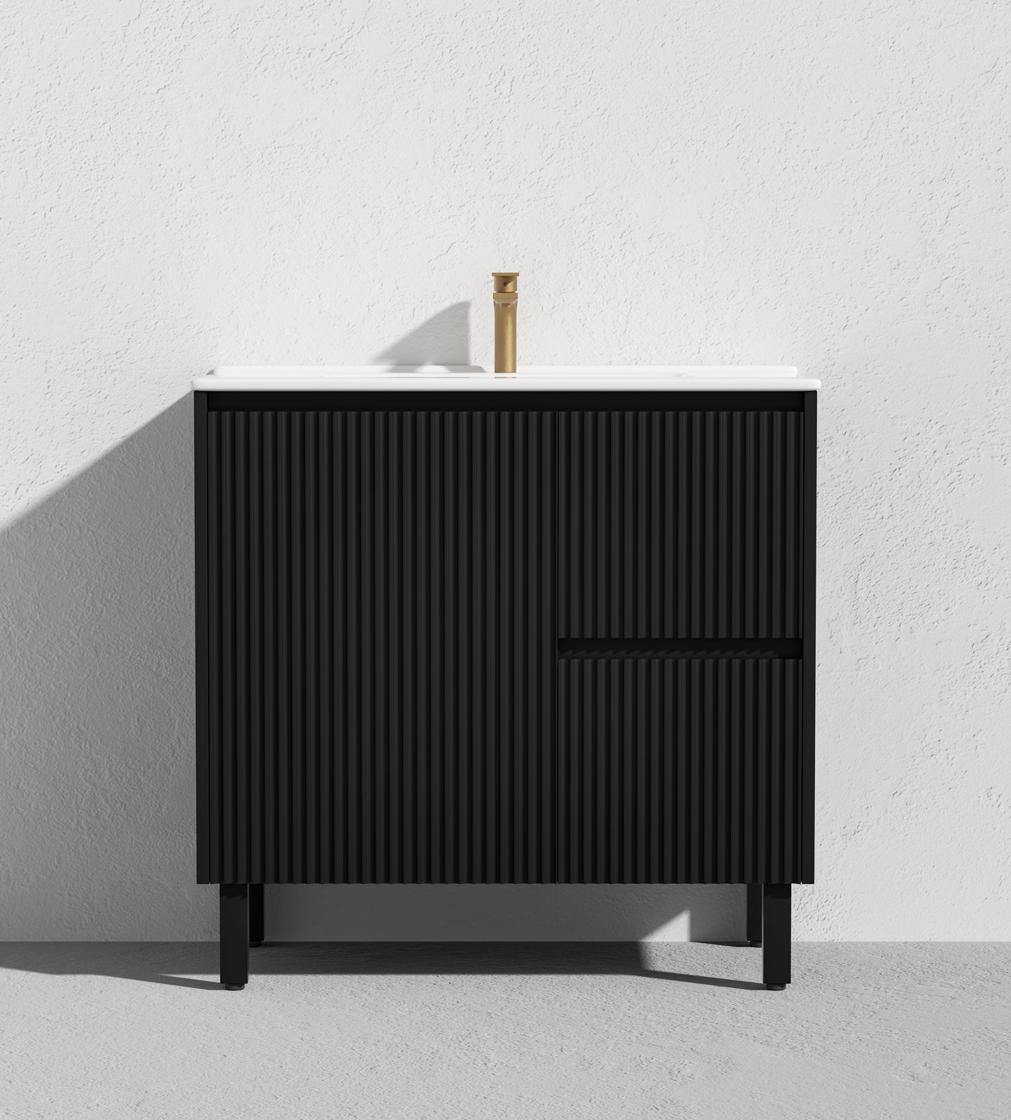Crete Modern Free Standing Vanity Matte Black