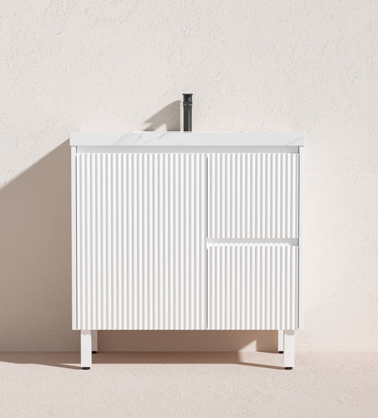 Crete Modern Free Standing Vanity Matte White