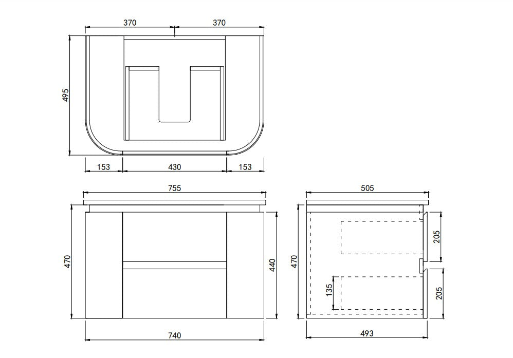 Devito Modern Wall Hung Vanity PVC Cabinet LK-MD750W-MW