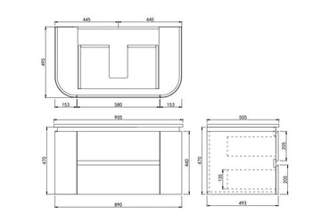 Devito Modern Wall Hung Vanity PVC Cabinet Matte white LK-MD900W-MW