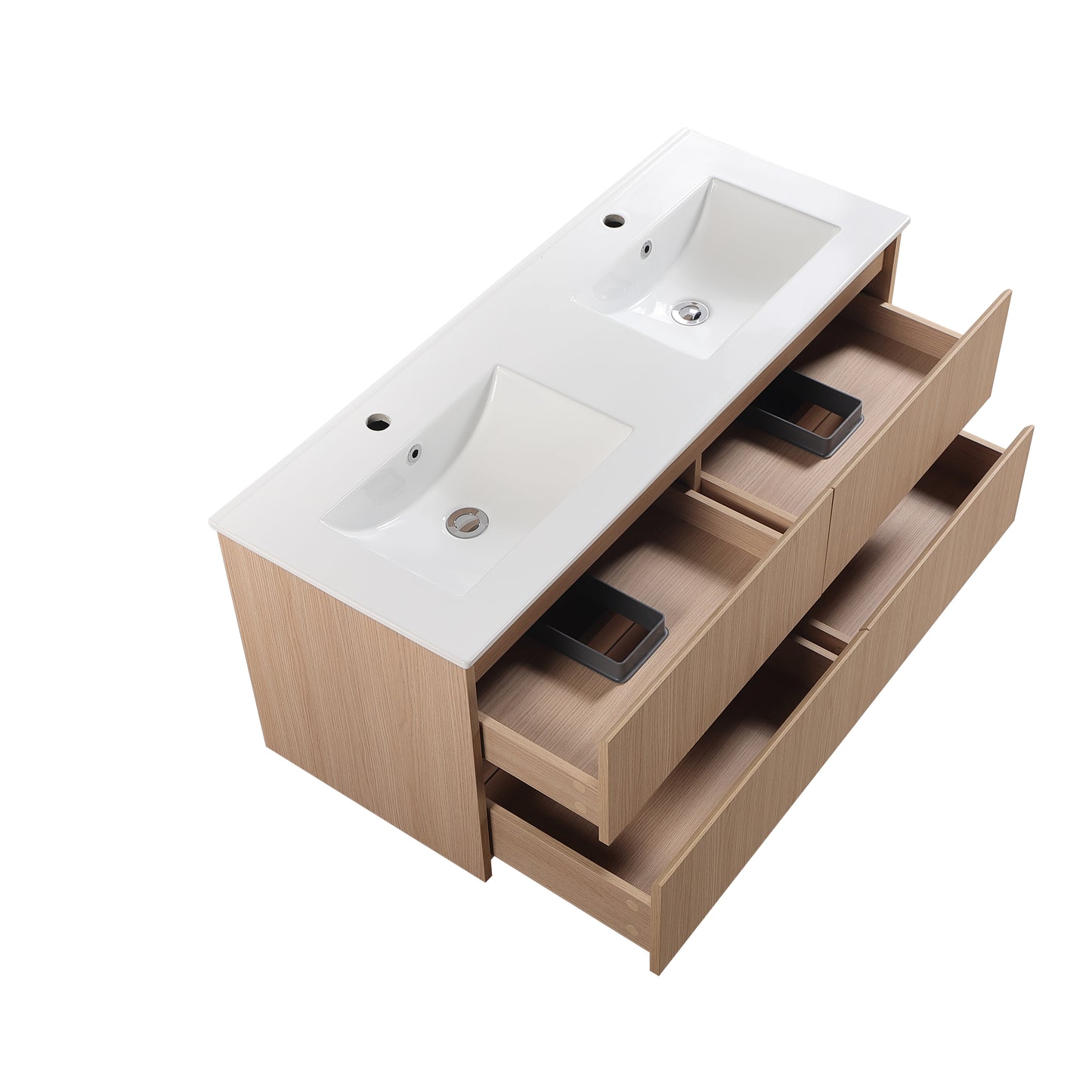 Gladstone Modern Wall Hung Plywood Double Bowl LK-MG1220W-SO