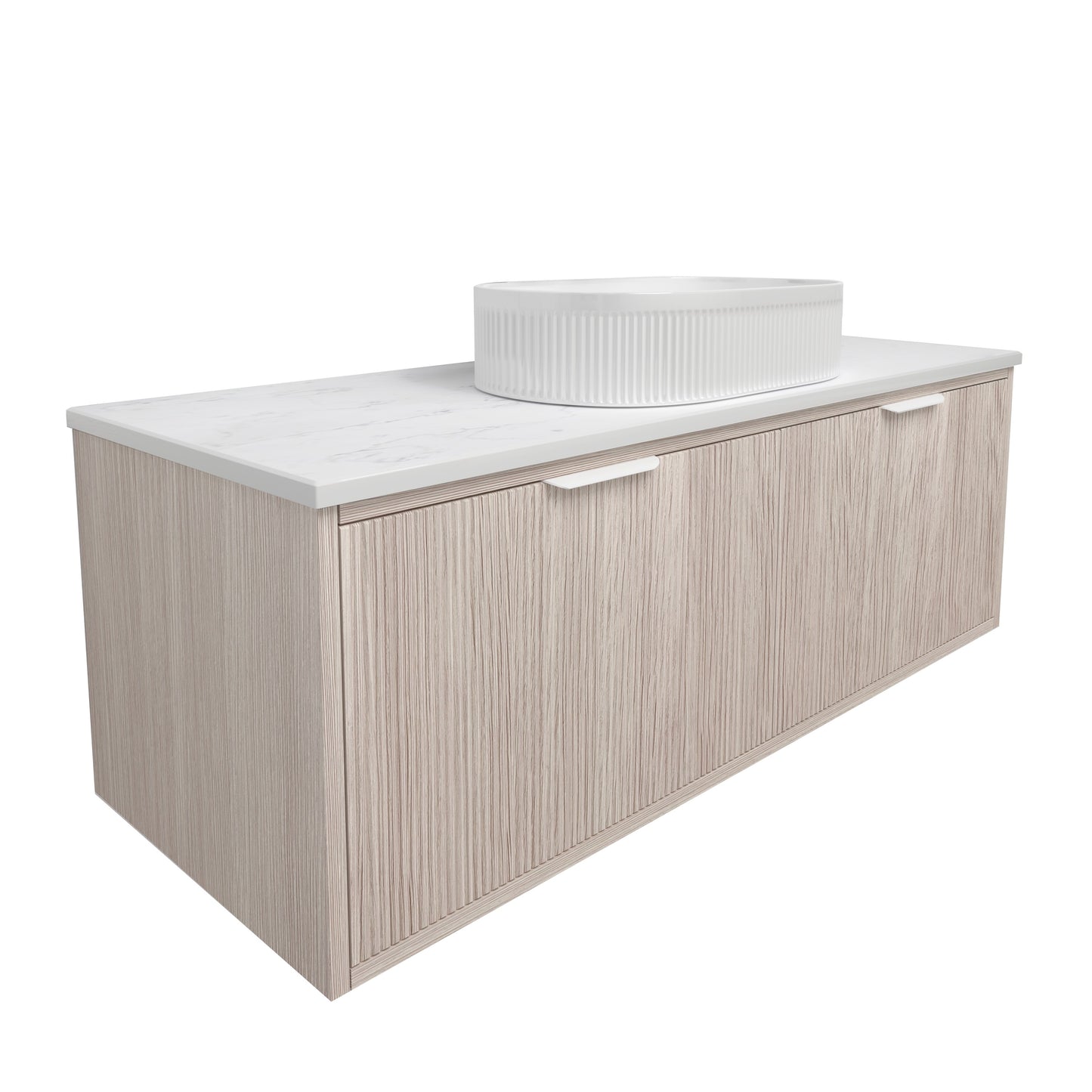 Kliff Fluted Wood Grain Vanities Coastal Oak LK-MK1200W-CO