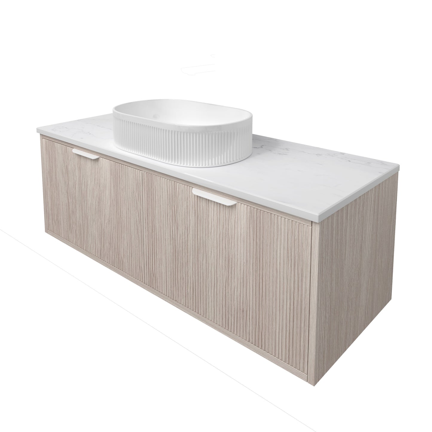 Kliff Fluted Wood Grain Vanities Coastal Oak LK-MK1200W-CO