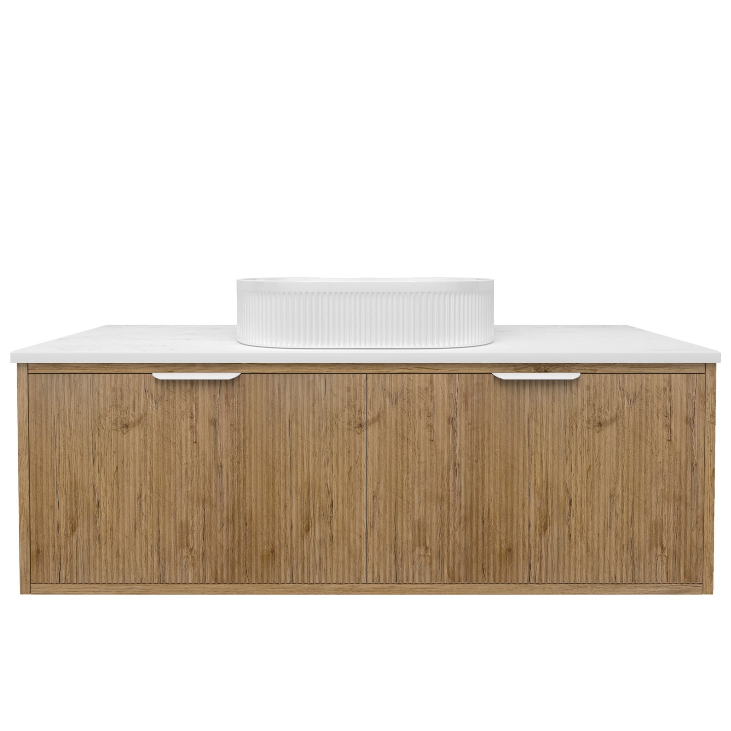 Kliff Fluted Wood Grain Vanities Prime Oak LK-MK1200W-PO