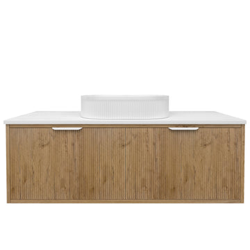 Kliff Fluted Wood Grain Vanities Prime Oak LK-MK1200W-PO