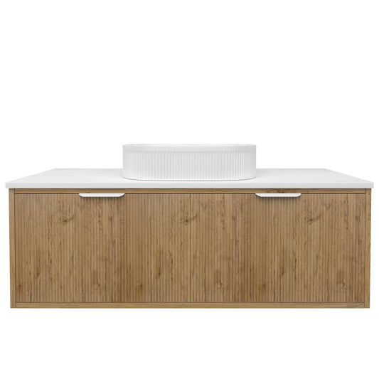 Kliff Fluted Wood Grain Vanities Prime Oak LK-MK1200W-PO