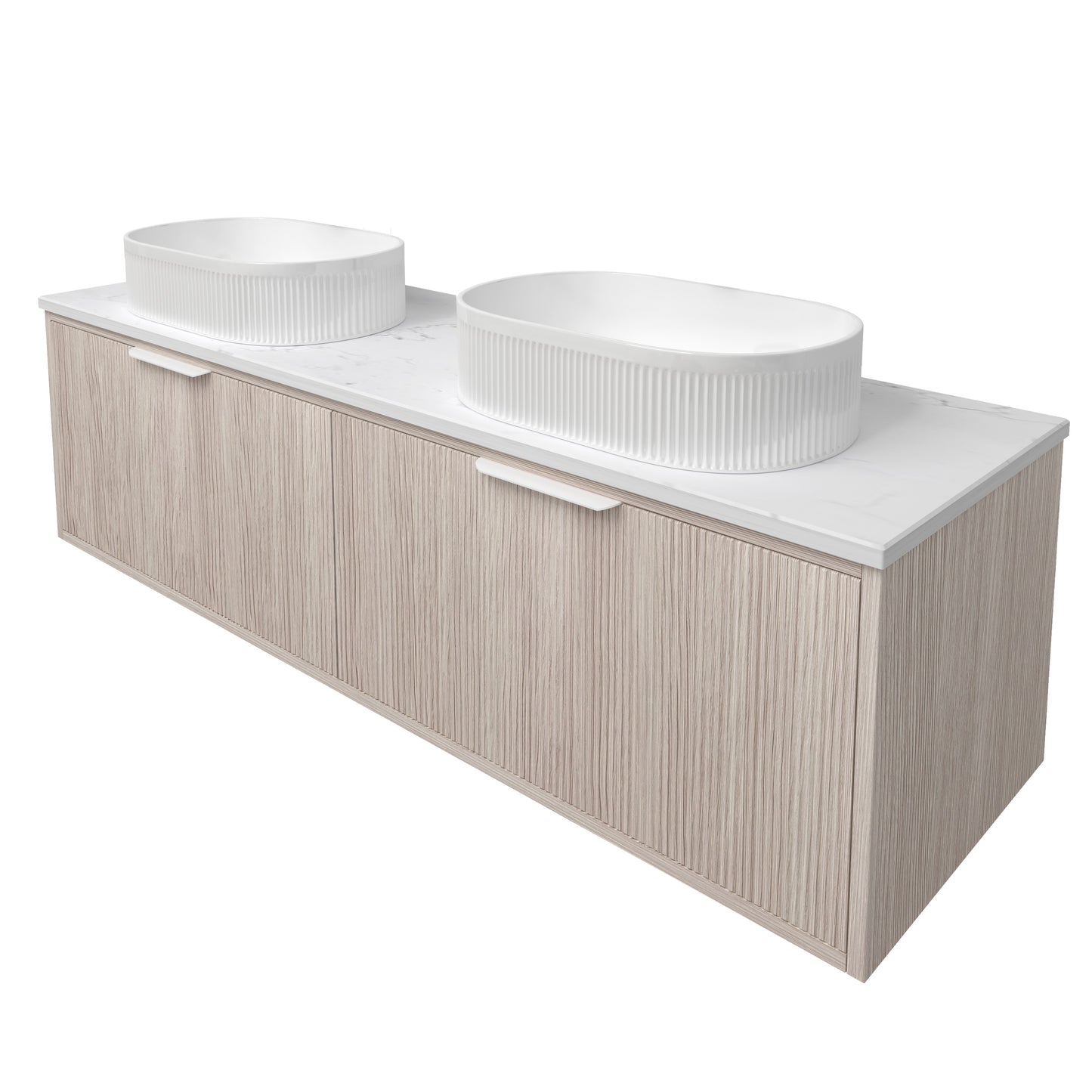 Kliff Fluted Wood Grain Vanities Coastal Oak LK-MK1500W-CO