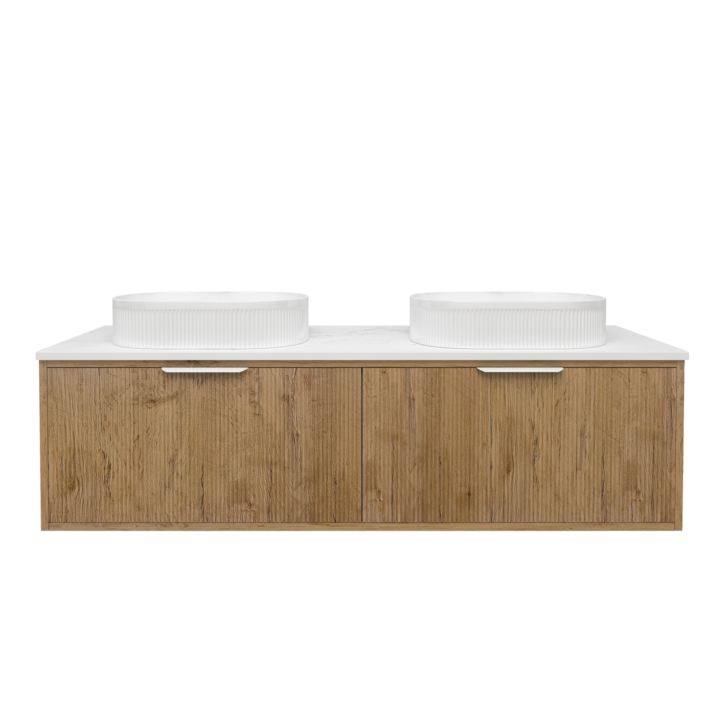 Kliff Fluted Wood Grain Vanities Prime Oak LK-MK1500W-PO