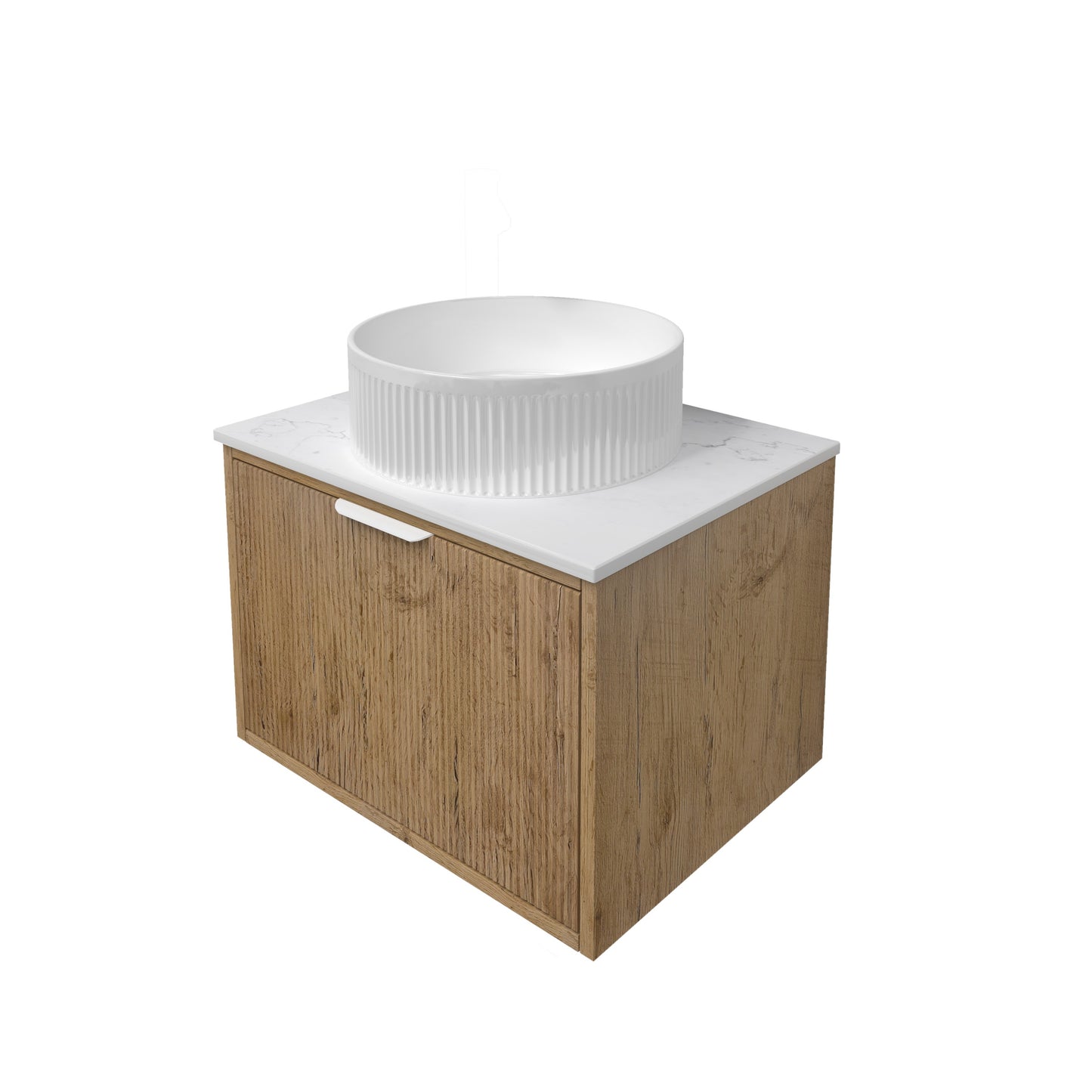 Kliff Fluted Wood Grain Vanities Prime Oak LK-MK600W-PO