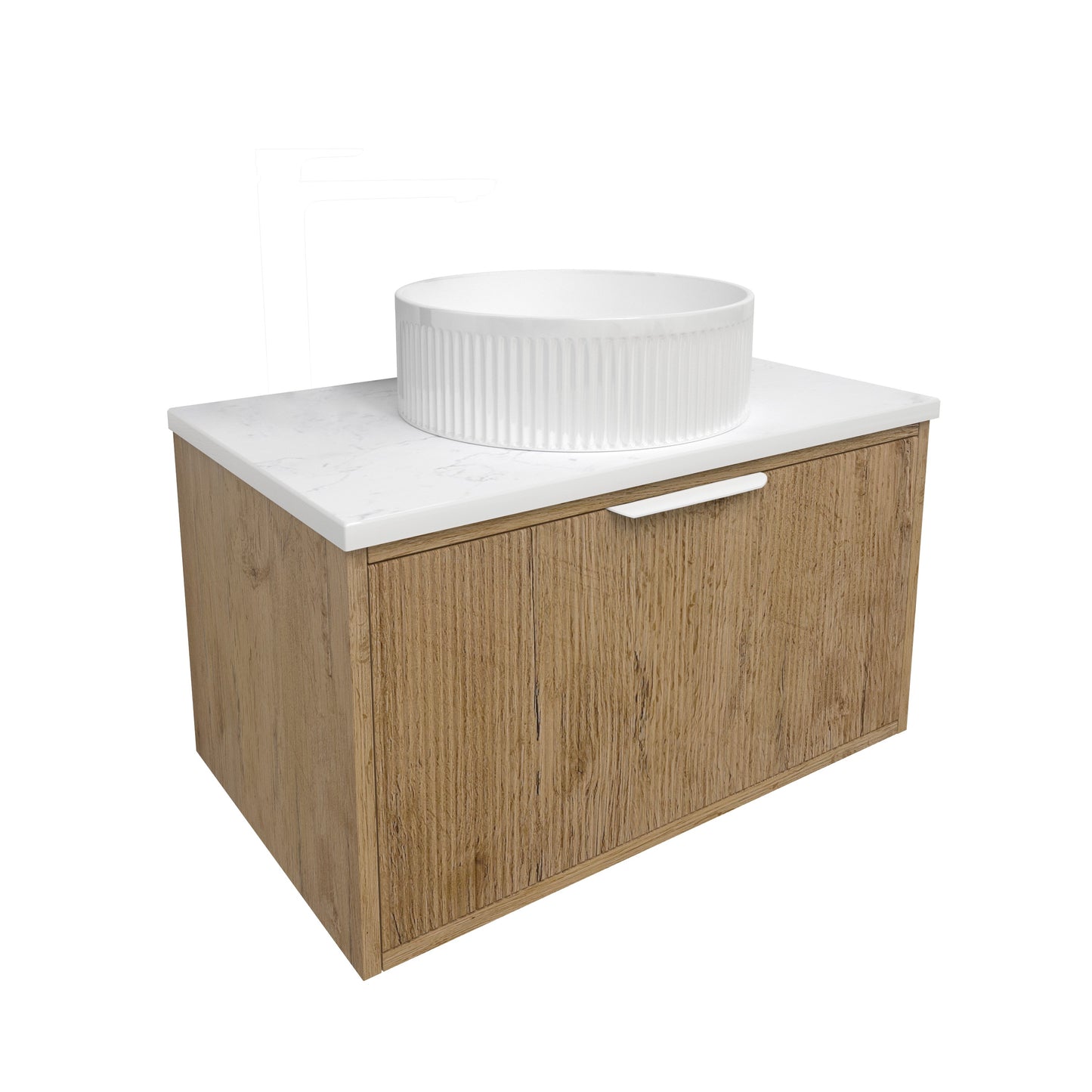 Kliff Fluted Wood Grain Vanities Prime Oak LK-MK750W-PO