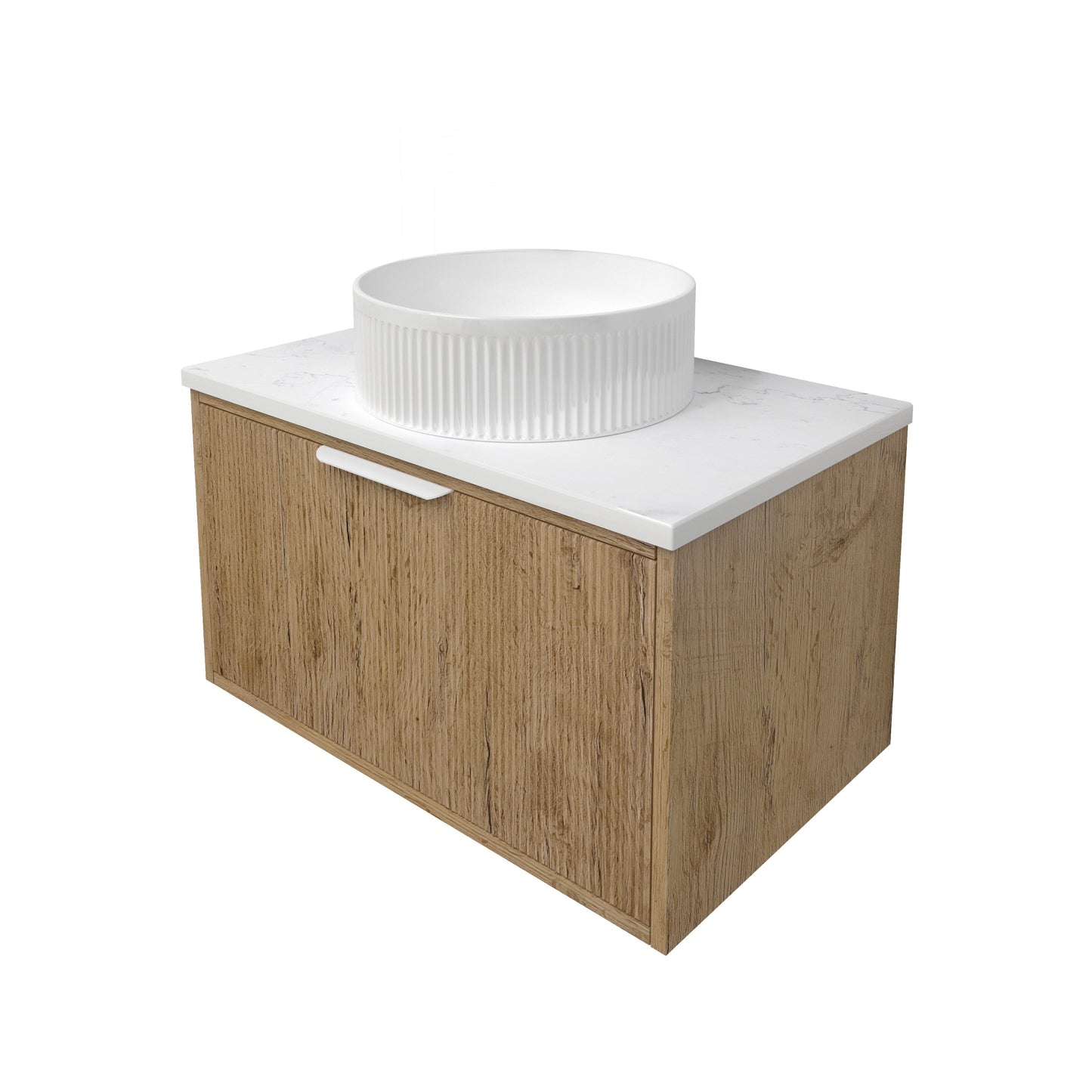 Kliff Fluted Wood Grain Vanities Prime Oak LK-MK750W-PO