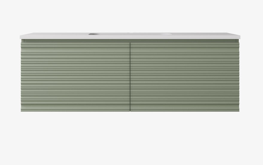 Sedona Olive Green Fluted Wall Hung PVC Cabinet LK-MS1221W-OG