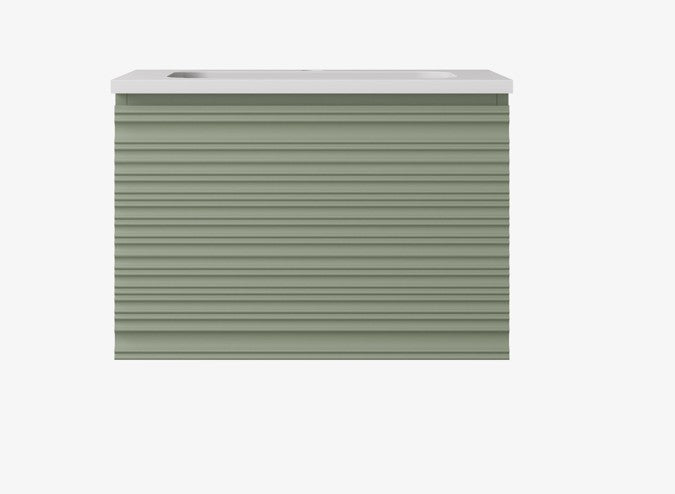 Sedona Olive Green Fluted Wall Hung PVC Cabinet LK-MS600W-OG