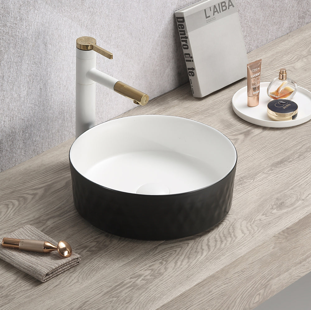 Ollia Diamond Fine Ceramic Above Counter Basin LK-ODA360-MBW