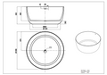 Olley Round Free-Standing Acrylic Overflow Bathtub LK-OL1350MW-OF