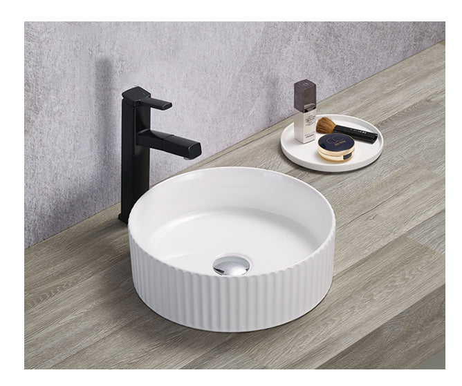 Olley Fine Ceramic Fluted Art Basin LK-OLFA