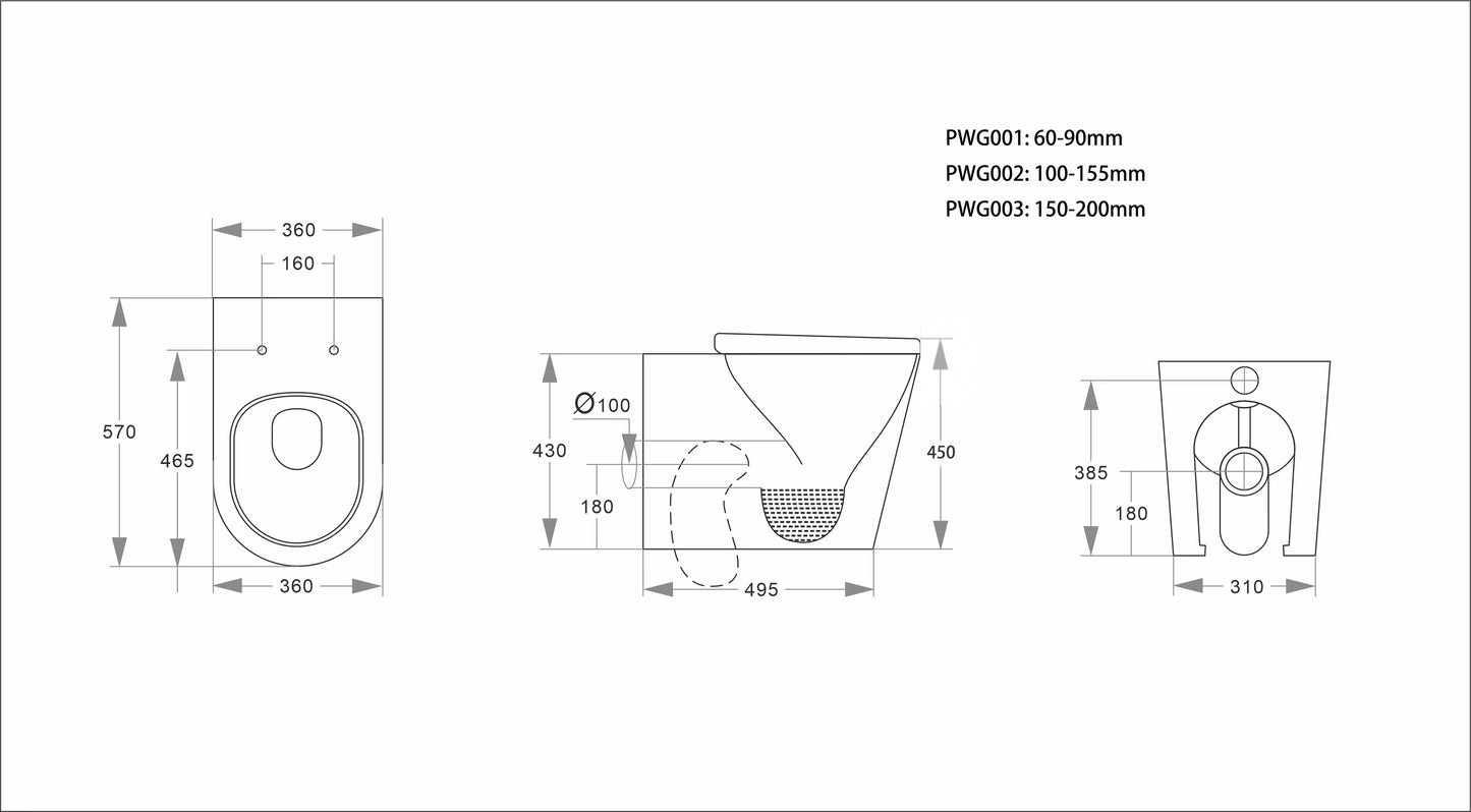 ORTA Tornado Rimless Wall Faced Floor Pan LK-OR105WFP-MW