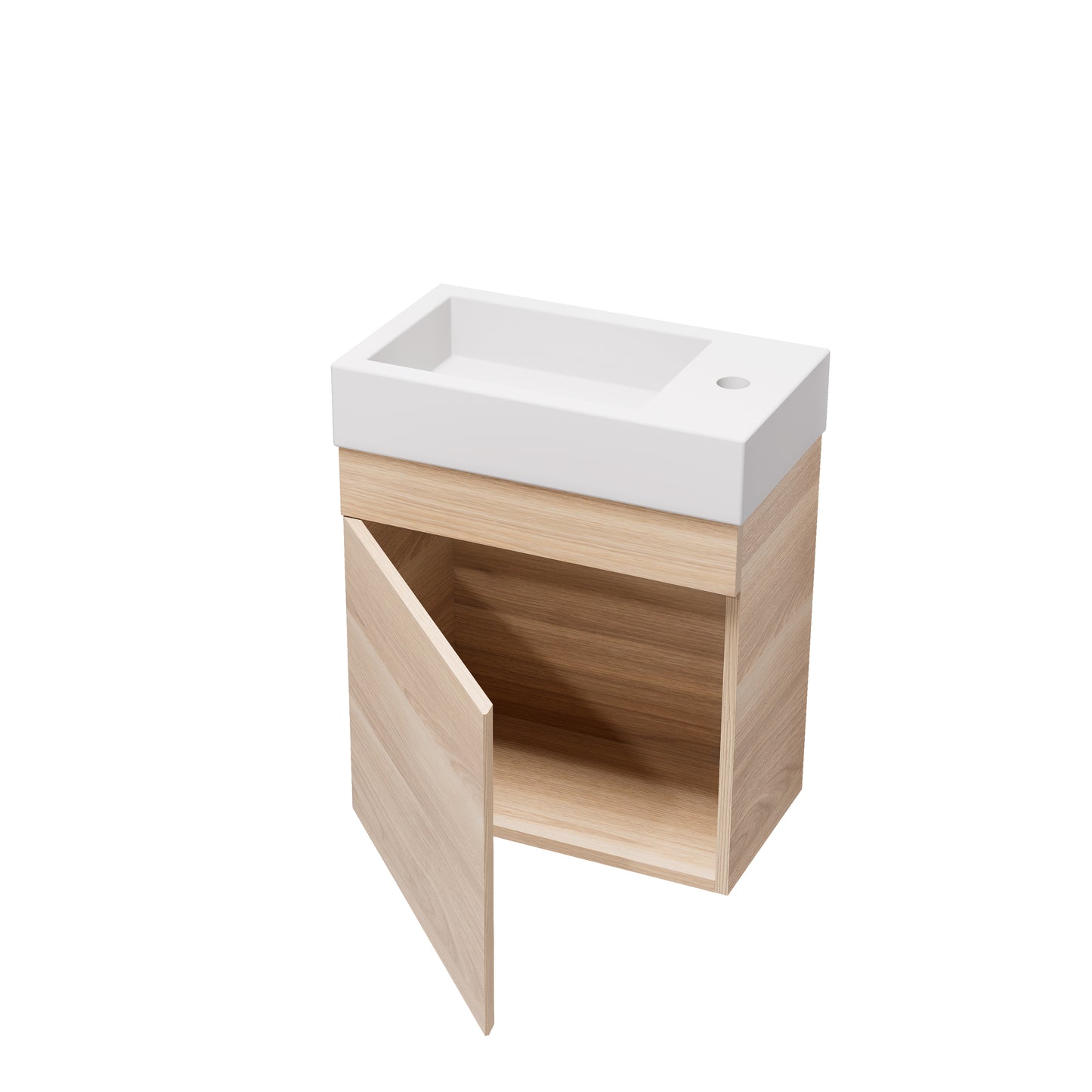 Crete Mini Wall Hung PVC Cabinet Natural Oak LK-PK45W-OAK