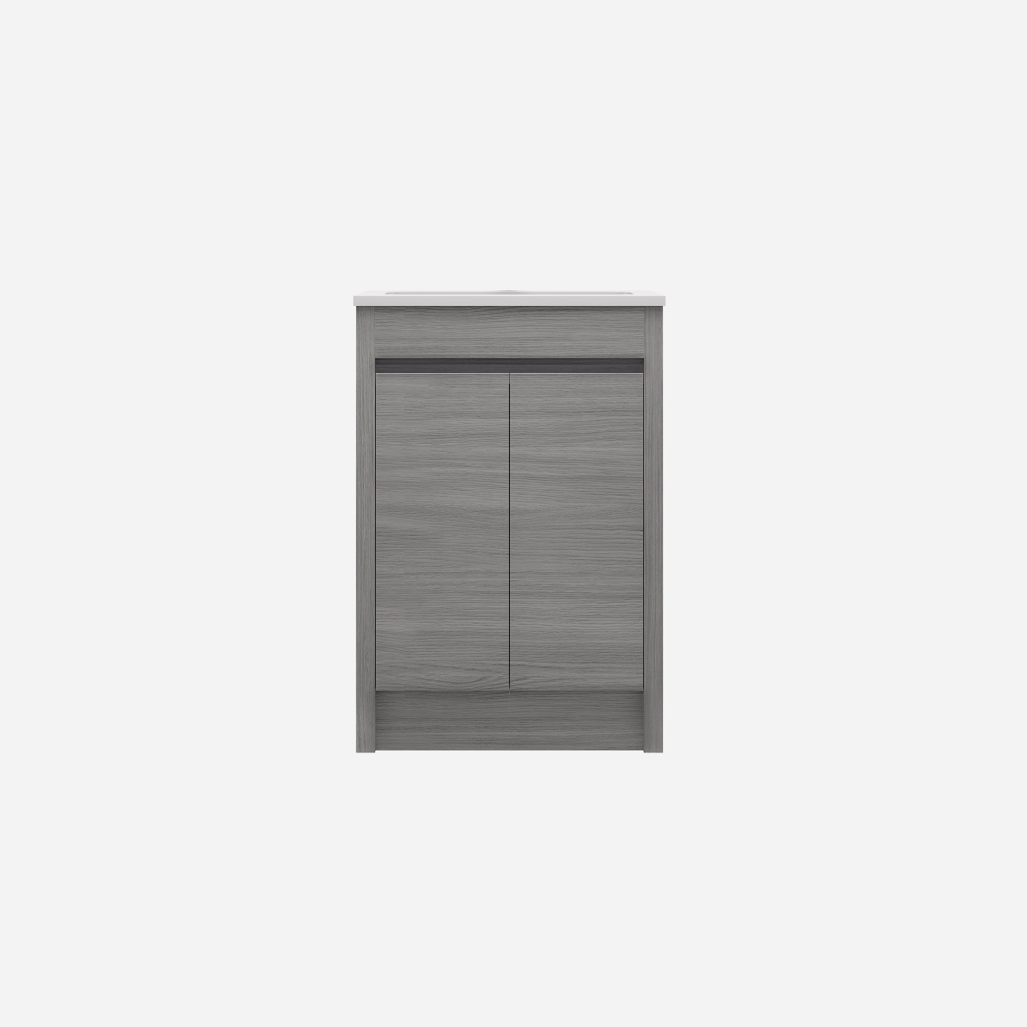 Pako Free Standing Vanity PVC Woodgrain Grey Oak Flat-pack PK64L