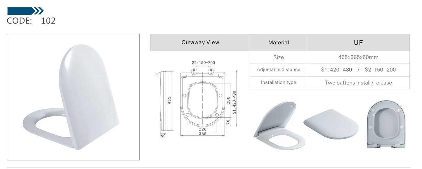 UF Slim Seat for Devito Toilet Suite LK-SC102