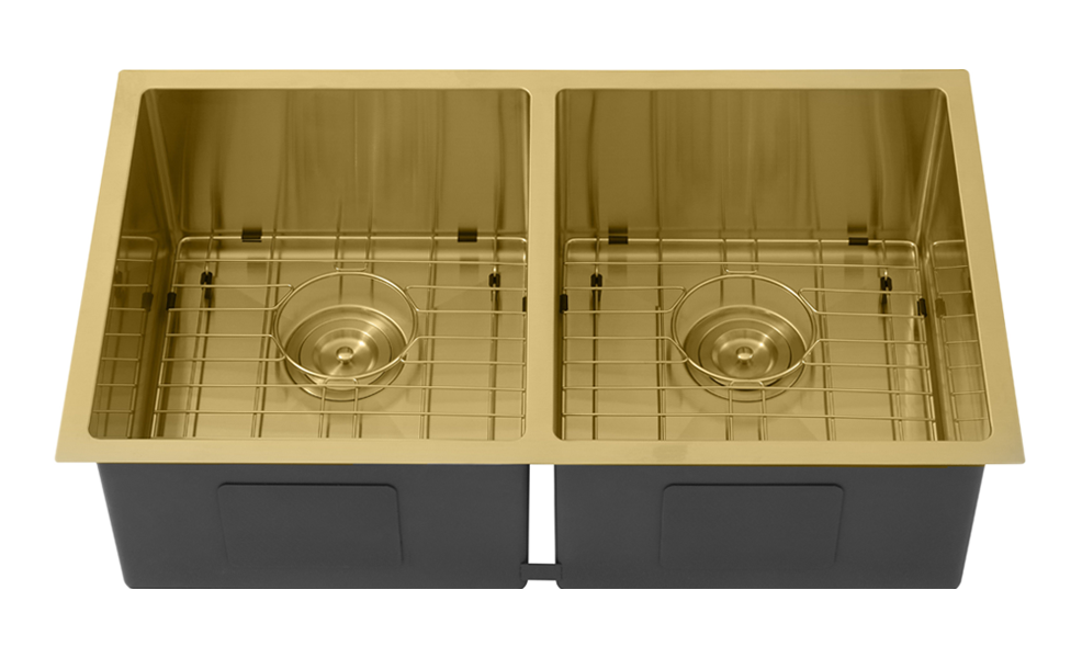 Kliff Hand Made PVD Stainless Steel Double Bowl Sink LK-SDK-775