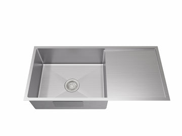 Kliff Hand Made Stainless Steel Sink 980mm LK-SSK980 — Chrome & Stainless, Kitchen Sinks