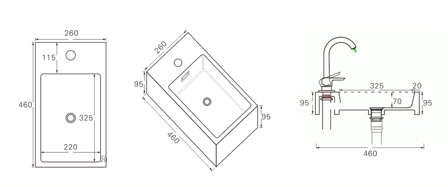 Crete Solid Surface Countertop for Mini Vanities LK-ST42