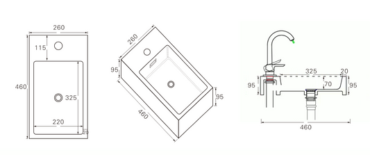 Crete Solid Surface Countertop for Mini Vanities LK-ST42