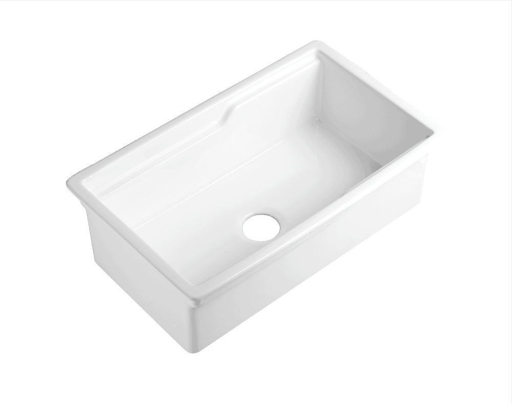 Vorona Fireclay Inset/Undermount Sink 813mm LK-S-VFC813 — Matte Black, Fireclay & Ceramic, Kitchen Sinks, Sink Accessories