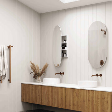 LP5010W Pill White Mirror Cabinet