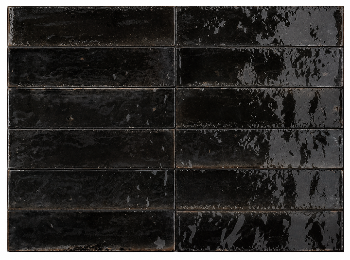 Repubblica Lago Black Gloss Subway Tile — Ceramic, Rectangle
