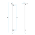 UVS900H Round Polished Non-Heated Vertical Single Towel Rail