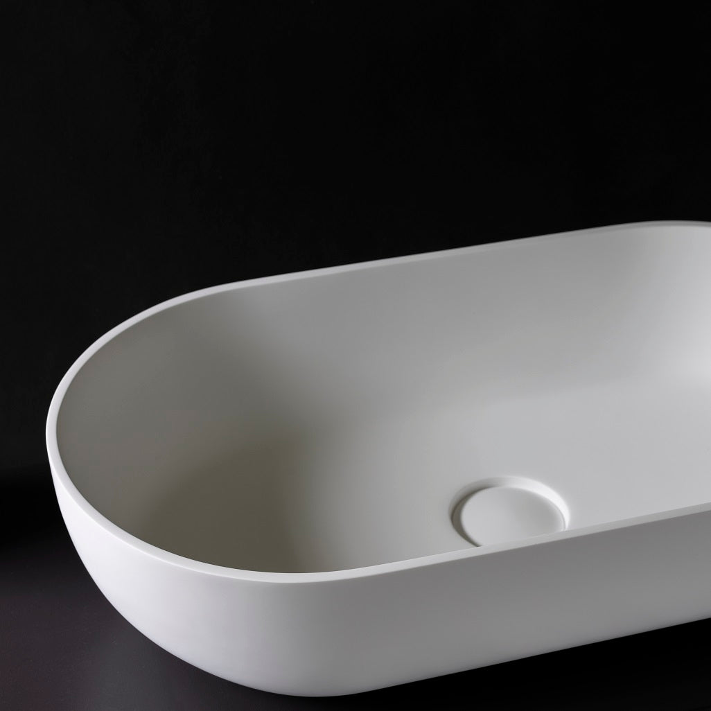 Lucia VXA12 Benchtop Oval Stone Basin 600mm