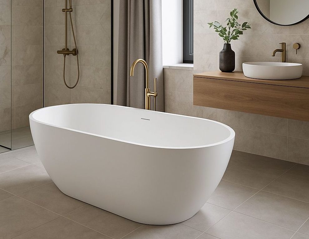 Lucia VX19 1700 Freestanding Stone Bath with Overflow