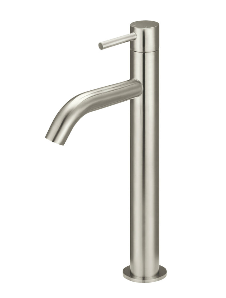 Piccola Tall Basin Mixer Tap With 130MM Spout — Brushed Nickel, Basin & Bath Spouts