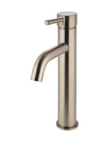 ROUND TALL CURVED BASIN MIXER CHAMPAGNE