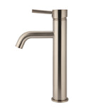 ROUND TALL CURVED BASIN MIXER CHAMPAGNE
