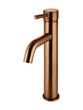 ROUND TALL CURVED BASIN MIXER PVD LUSTRE BRONZE
