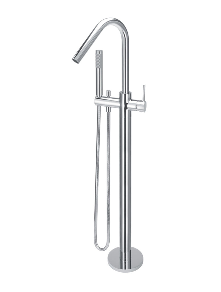 ROUND FREESTANDING BATH SPOUT AND HAND SHOWER
