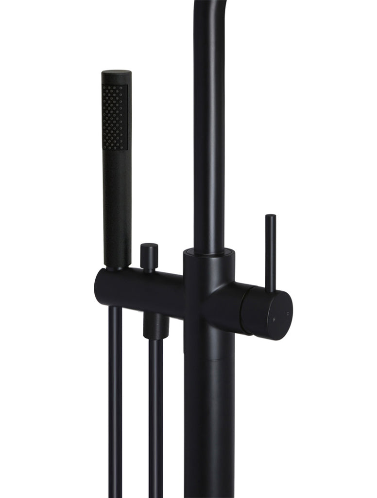 ROUND PADDLE FREESTANDING BATH SPOUT AND HAND SHOWER