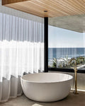 ROUND FREESTANDING BATH SPOUT AND HAND SHOWER