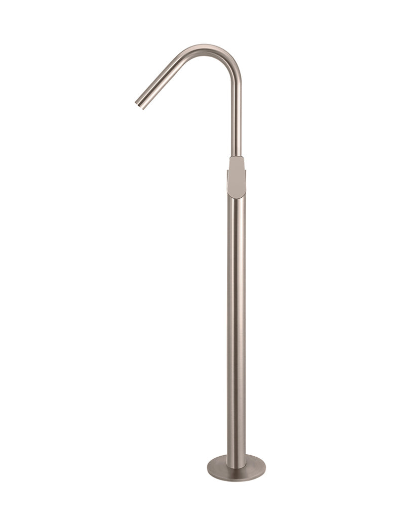 ROUND PADDLE FREESTANDING BATH SPOUT AND HAND SHOWER