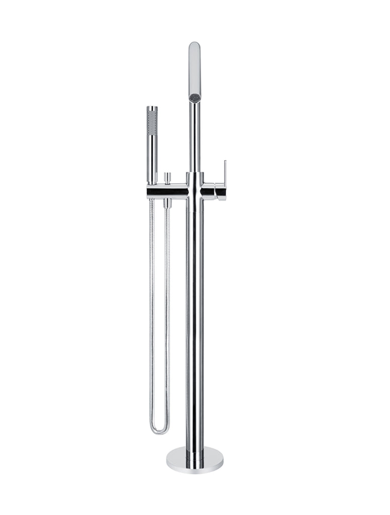 ROUND PADDLE FREESTANDING BATH SPOUT AND HAND SHOWER