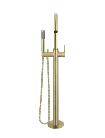 Round Paddle Freestanding Bath Spout and Hand Shower - Tiger Bronze