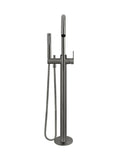 ROUND PADDLE FREESTANDING BATH SPOUT AND HAND SHOWER
