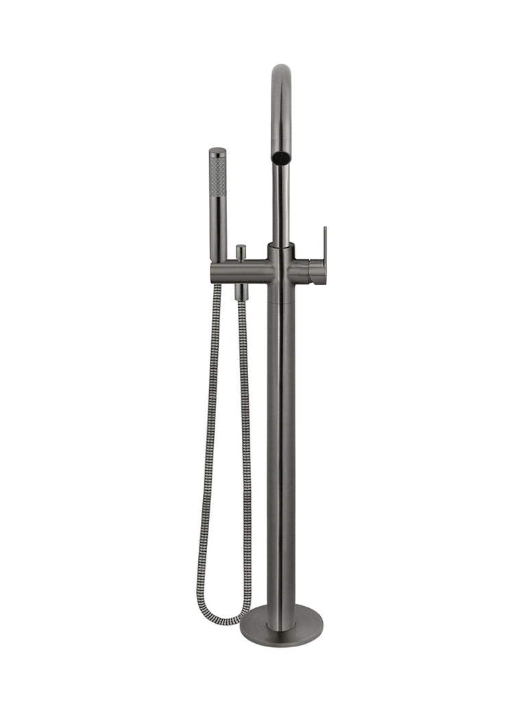 ROUND PADDLE FREESTANDING BATH SPOUT AND HAND SHOWER