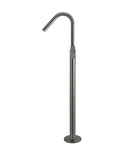 ROUND PADDLE FREESTANDING BATH SPOUT AND HAND SHOWER